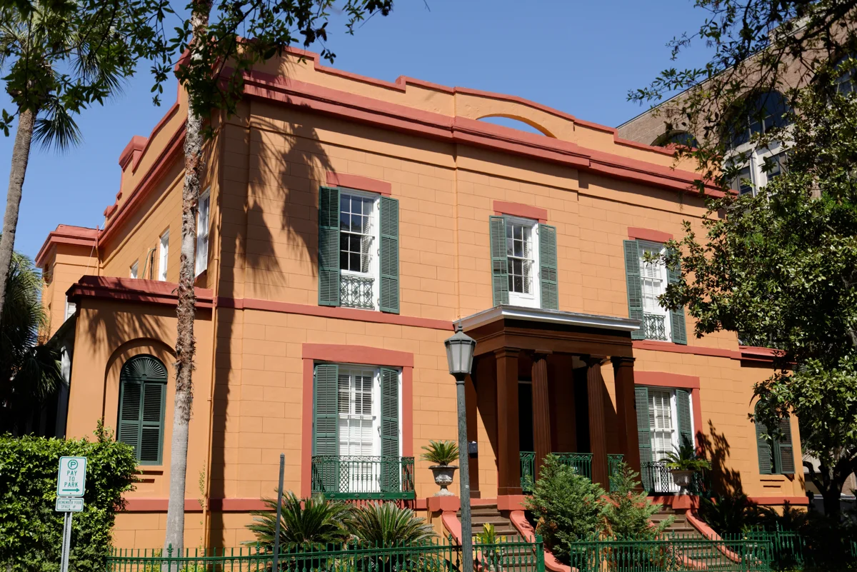 The Sorrel-Weed House on Madison Square, a house whose stories open many Savannah GA ghost tours